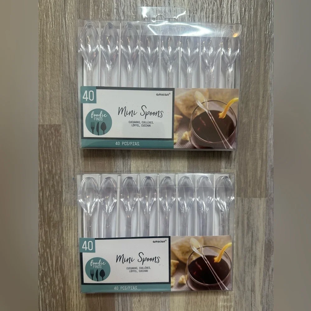 NEW Clear Mini Forks & Spoons - (4) 40 Count Packs!